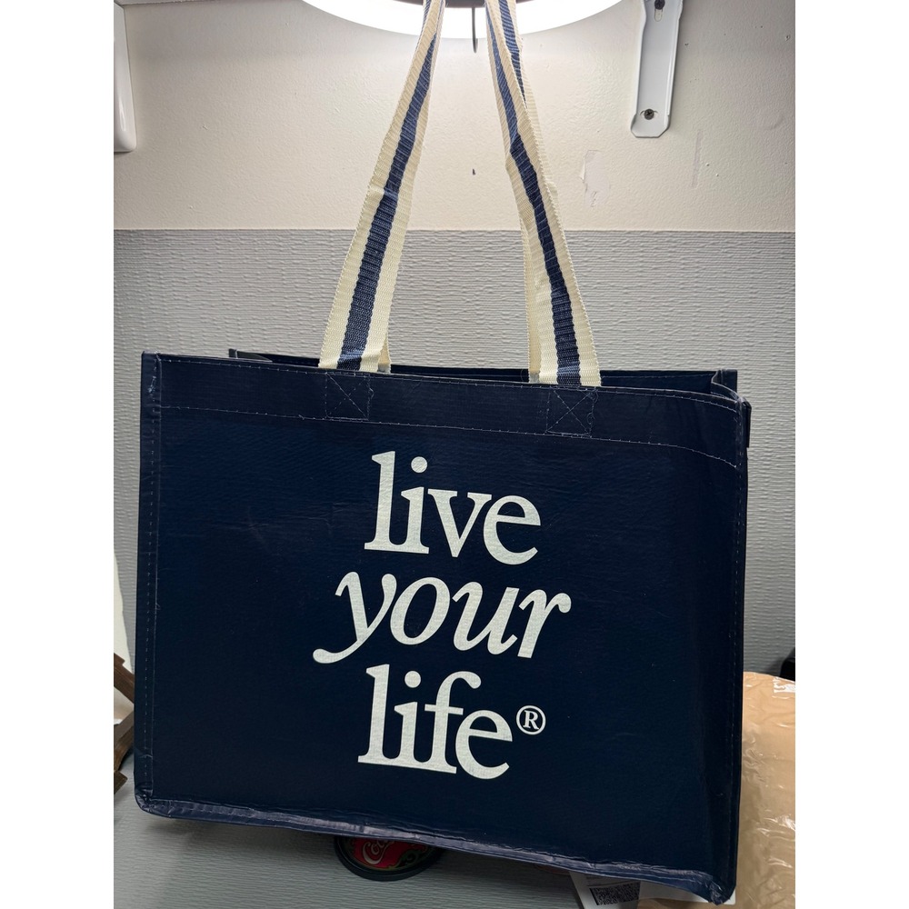 American Eagle Live Your Life Reusable Tote Bag Navy Blue Shopping Bag